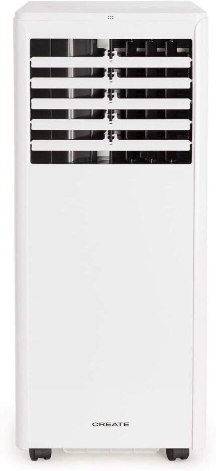CREATE/SILKAIR HOME/Tragbares Klimagerät 3 in 1 Weiß / 7000BTU, Räume bis zu 26m², Luftentfeuchter bis zu 36 L/Tag, inkl. Abluft- und Luftisolierungskit, 24h Timer, Schlafmodus, 780W
