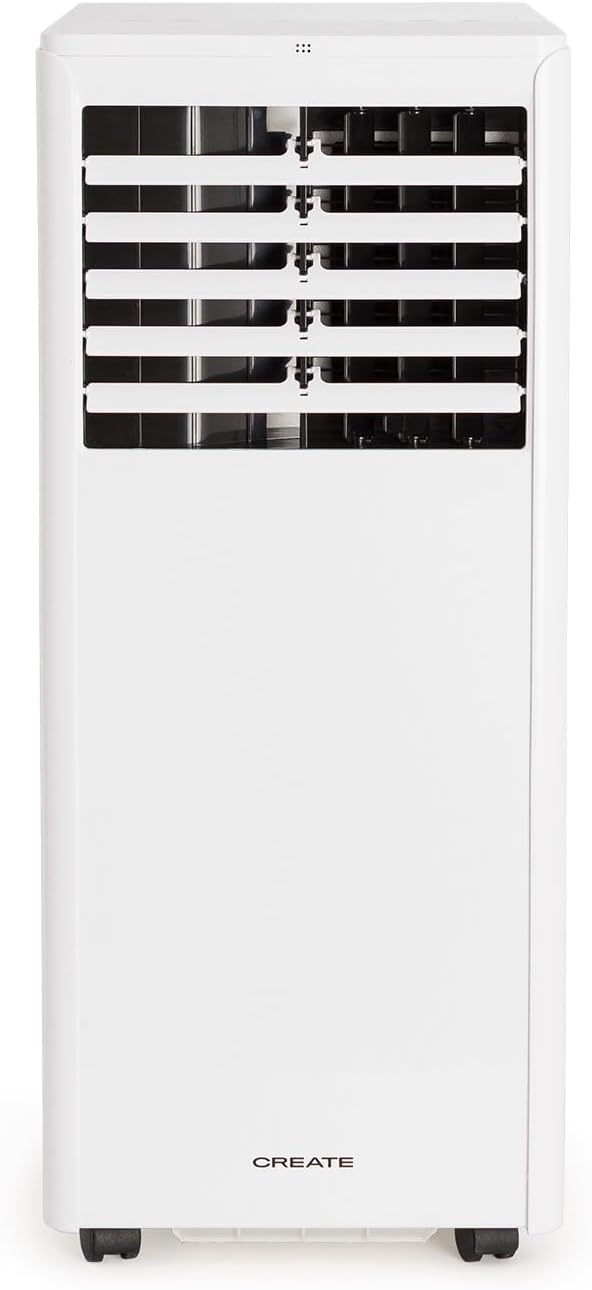 CREATE/SILKAIR HOME/Tragbares Klimagerät 3 in 1 Weiß / 7000BTU, Räume bis zu 26m², Luftentfeuchter bis zu 36 L/Tag, inkl. Abluft- und Luftisolierungskit, 24h Timer, Schlafmodus, 780W