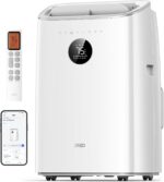 DREO 8000 BTU Mobiles Klimagerät (3-in-1 Kühlen/Ventilieren/Entfeuchten), leise für Schlafzimmer/Büro, Steuerung per App/Sprachbefehl/Fernbedienung, drainagefrei, Fenster-Set, 2,5 L/h, AC319S