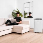Cecotec Tragbare Klimaanlage mit Fernbedienung, WLAN und Wärmepumpe Forceclima 12800 Heizung angeschlossen. 12000 BTU, LED -Bildschirm, 5 Modi, Abdeckung 28 M2