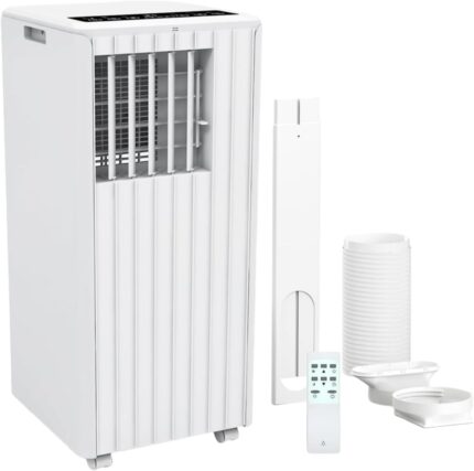 Garvee Klimaanlage Mobil Klimagerät 9000 BTU, 3 in 1 Kühlen Entfeuchten Lüftermodus Schlafmodus, 2.6KW Mobile Klima mit Abluftschlauch, Fernbedienung,24h-Time, Air Conditioner, Für Räume bis 20-35 m²