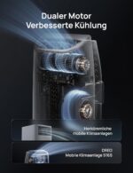 DREO 12000 BTU Mobiles Klimagerät (3-in-1 Kühlen/Ventilieren/Entfeuchten), leise für Schlafzimmer/Büro, Steuerung per App/Sprachbefehl/Fernbedienung, drainagefrei, Fenster-Set, 3,2 L/h, AC516S