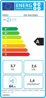DREO 12000 BTU Mobiles Klimagerät (3-in-1 Kühlen/Ventilieren/Entfeuchten), leise für Schlafzimmer/Büro, Steuerung per App/Sprachbefehl/Fernbedienung, drainagefrei, Fenster-Set, 3,2 L/h, AC516S