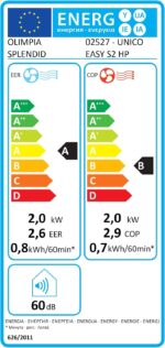 OLIMPIA SPLENDID - OLIMPIA UNICO EASY S2 HP Klimagerat Heizen & Kuhlen ohne Ausseneinheit