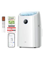 DREO 12000 BTU Mobiles Klimagerät (3-in-1 Kühlen/Ventilieren/Entfeuchten), leise für Schlafzimmer/Büro, Steuerung per App/Sprachbefehl/Fernbedienung, drainagefrei, Fenster-Set, 3,2 L/h, AC516S