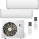 HANTECH Multisplit Klimaanlage 27000 BTU H-PRO mit 2x 12000 BTU Inneneinheit WIFI