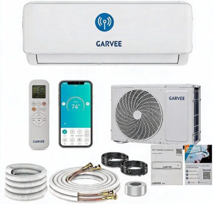 Garvee A++ Split-Klimaanlage 24000 BTU (7,2 kW), Inverter – Heiz- & Kühlfunktion, sehr leise (19 dB), antibakterieller Verdampfer, Aktivkohlefilter, WiFi & App-Steuerung, inkl. Montagematerial –