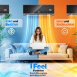 KESSER® Multisplit Klimaanlage 3 Innengeräte, 27000 BTU, Split Klimagerät Set mit WiFi/App, Heizen & Kühlen, Inverter, Eco-Modus, Luftentfeuchter & Ventilator, sehr leise, R32, Montagematerial