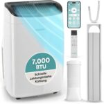SereneLife Klimaanlage Mobil 7000 BTU – Kleine Klimaanlage für Zimmer bis 20 m² | WiFi | Kühlung, Entfeuchter & Ventilator | 49 dB