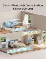 DREO 12000 BTU Mobiles Klimagerät (3-in-1 Kühlen/Ventilieren/Entfeuchten), leise für Schlafzimmer/Büro, Steuerung per App/Sprachbefehl/Fernbedienung, drainagefrei, Fenster-Set, 3,2 L/h, AC516S