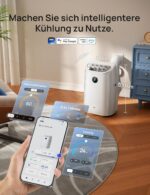 DREO 12000 BTU Mobiles Klimagerät (3-in-1 Kühlen/Ventilieren/Entfeuchten), leise für Schlafzimmer/Büro, Steuerung per App/Sprachbefehl/Fernbedienung, drainagefrei, Fenster-Set, 3,2 L/h, AC516S
